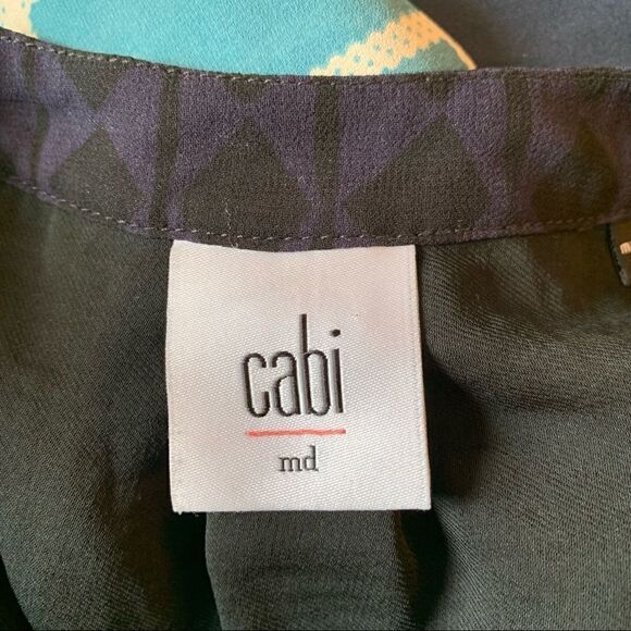 CAbi Style 3102 Harlequin Purple Black Diamond Print Shift Tunic Shirt Dress Med - Picture 6 of 9